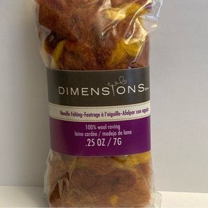12 Dimensions FeltWorks 100% Wool Gold Curly Roving 0.25oz Needle Felting Crafts